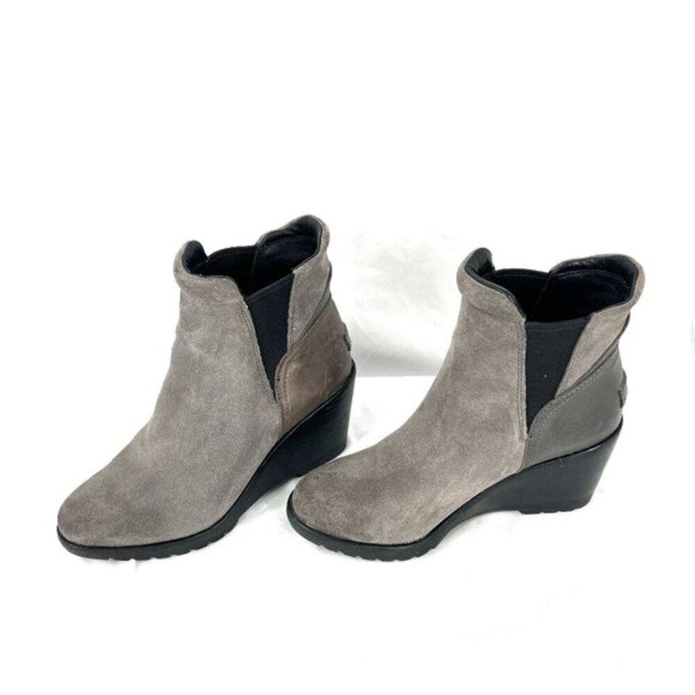 SOREL After hours‎ chelsea Waterproof ankle wedge boots quarry grey suede 7.5